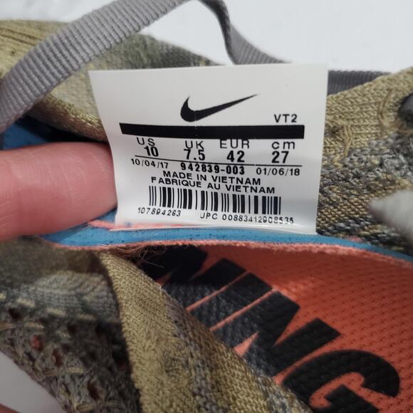 Nike Free RN Flyknit Shoes Womens Size 10 Gray Olive Running Sneakers 942839-003 - Picture 2 of 9